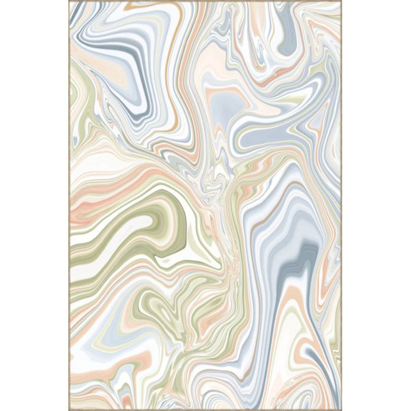 Tapis tissé lavable moderne à motif pastel clair, Rectangle 2 pi 4 po x 4 pi