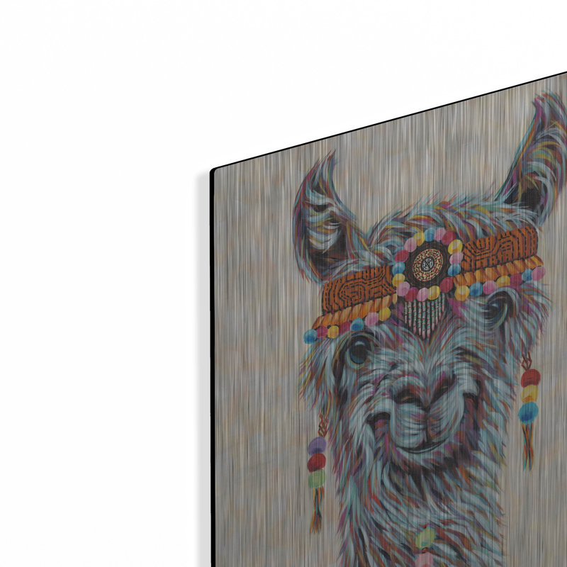 «Hippie Llama I» par Carolee Vitaletti, H 16 po x l 12 po