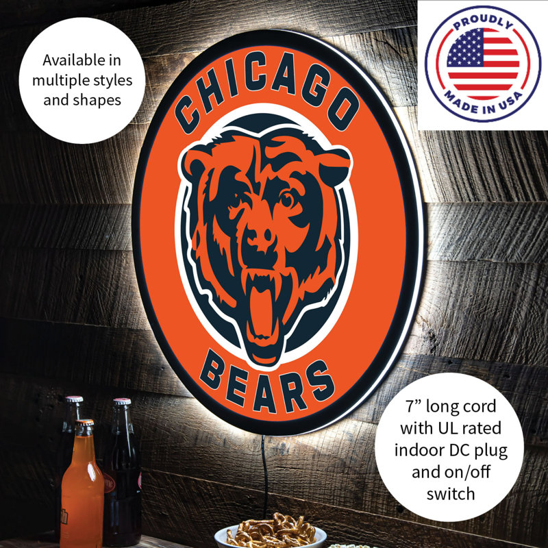 Plaque murale lumineuse NFL, Bears de Chicago