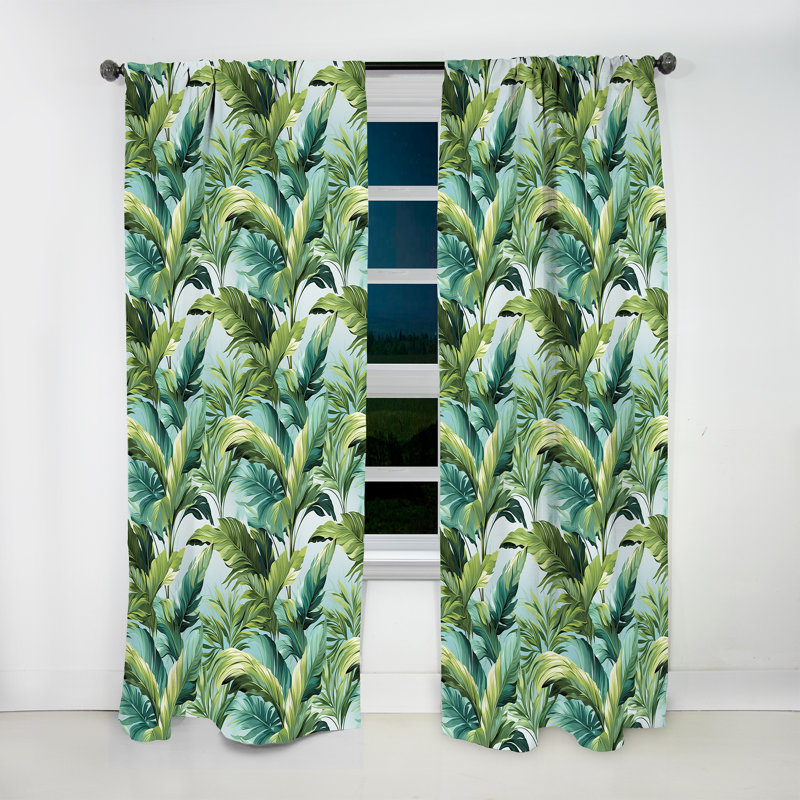 Palm Palm - motif tropical - rideau en velours tropical - obscurcissant - 1 panneau, L 52 po x L 95 po