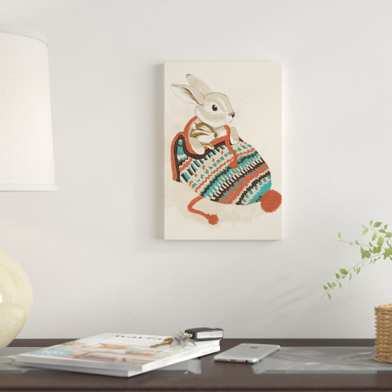 « confortable chipmunk », impression sur toile, Papier avec cadre noir, H 32 po x l 24 po x P 1 po, Blanc