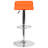 Amp Contemporary Vinyl Adjustable Height Barstool with Quilted Wave Seat-1444476982