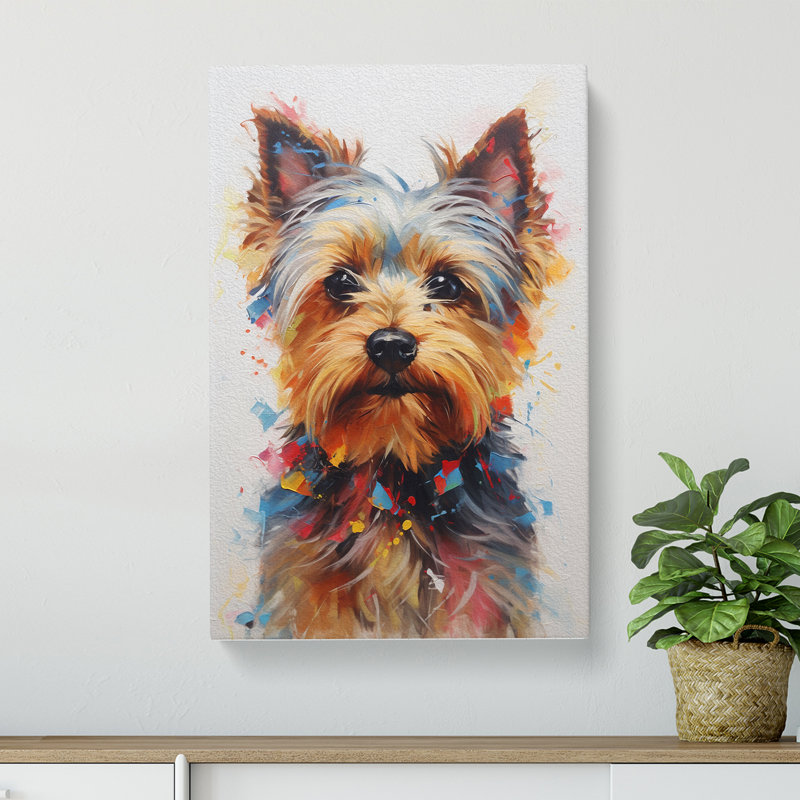 Yorkshire Terrier Hard Edge - Wrapped Canvas, 60cm H x 40cm W x 3cm D