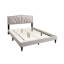Modern Style Burlap Queen Bed With Elegant Headboard And No Box Spring Need Strong Sloped Curve-137415667