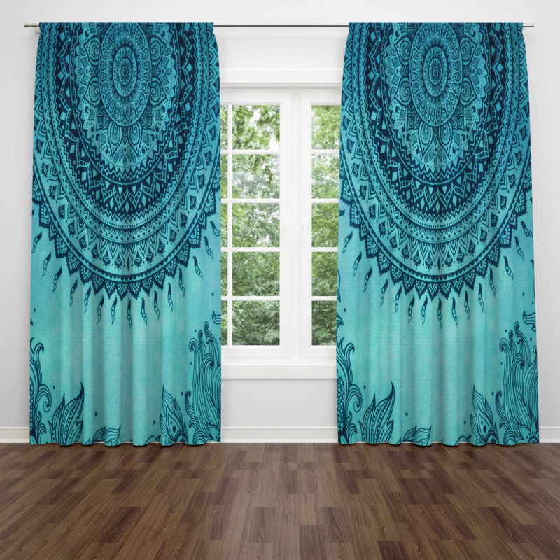 Panneaux de rideaux géométriques semi-transparents, l 20 po x L 82 po