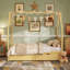 Cadre de lit double pour enfants, lit Montessori avec 2 tiroirs de rangement, lit double en bois avec tête de lit, aucun sommier requis, assemblage facile, naturel-129414430