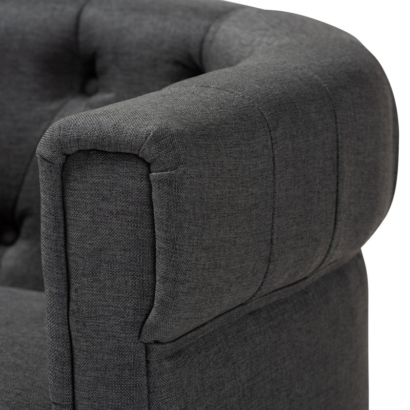 Chauntrice Upholstered Chesterfield Chair, Gray