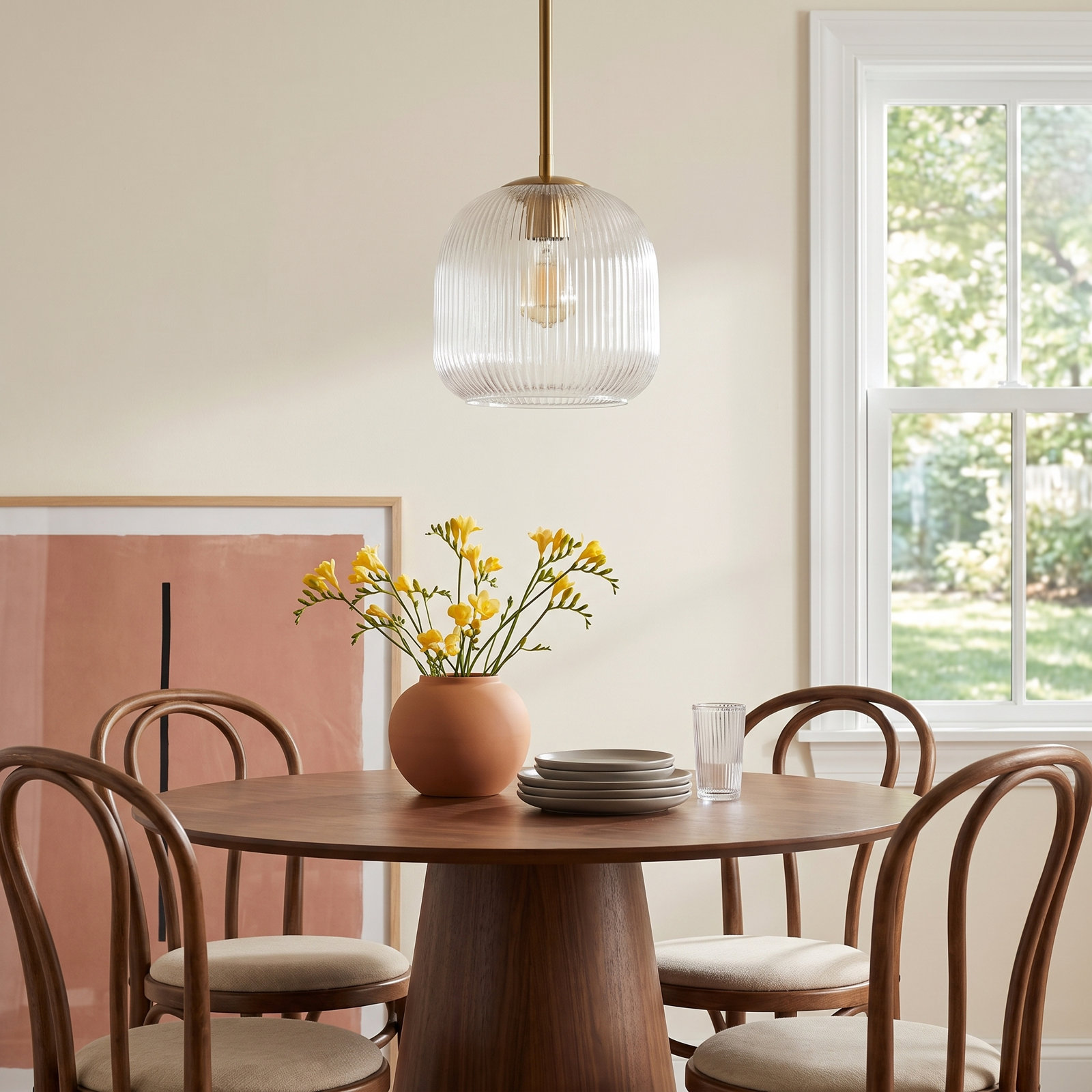 Dimmable Single Light Pendant, Rose Gold