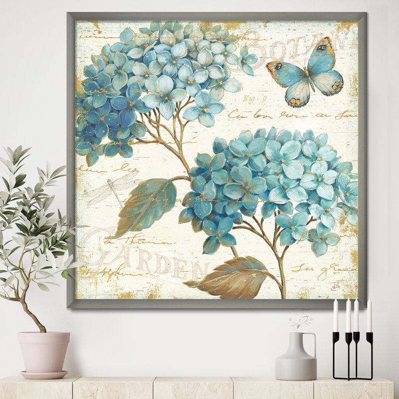« papillon bleu papillon i », reproduction d’image sur toile, H 16 po x l 16 po x P 1 po, Cadre argenté