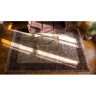 Tapis rectangulaire en laine noué à la main Art Déco