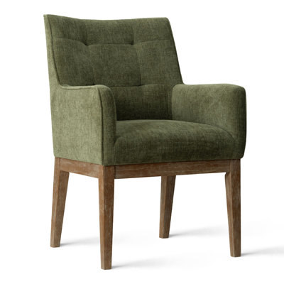 19.5" Seat Height Tweed Upholstered Fabric Dining Armchair