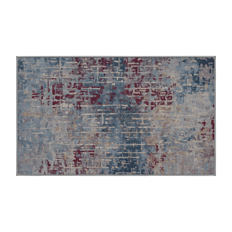 Machine Washable Gray Area Rug, Rectangle 8' x 10'
