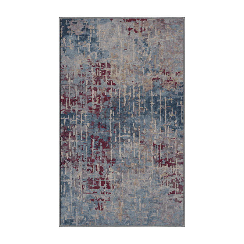 Tapis gris lavable à la machine, Rectangle 8 pi x 12 pi