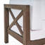 Chaise moderne du milieu du siècle, bois, gris et blanc - Bonnet style club élégant, sans manches