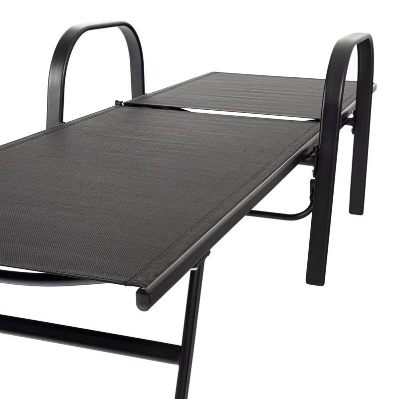 190cm Long Reclining Single Chaise, Black