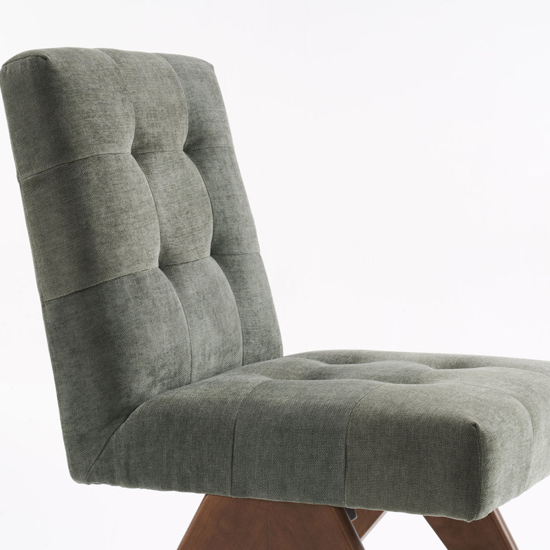 Chaise d'appoint rembourrée Nieck, Vert sauge foncé, 6