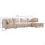 Aura 126 po Canapé modulaire 5 pièces en forme de L avec canapé et repose-pieds-1196055819
