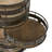 Metal Rolling Circular 6 Shelf Kitchen Brown Storage Cart with Adjustable Shelves