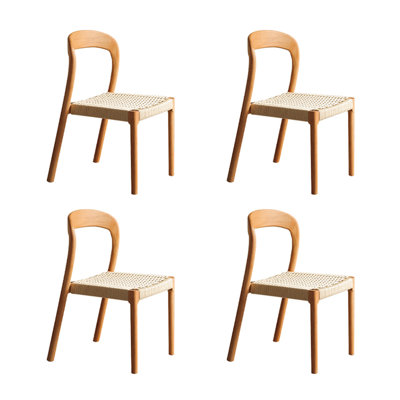 Chaises de salle à manger durables en bois d'hévéa