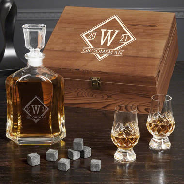 Personalized Decanter Set with Glacier Whiskey Glasses