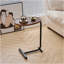 Table d'appoint brune en forme de C, petit canapé pour le salon-1182234801-1182234803