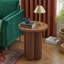 Table de bout ronde cannelée 17,7 po - Table d'appoint moderne Mid-Century avec pieds en prunier - Table de chevet circulaire en bois pour les petits espaces - Noir-1838005122