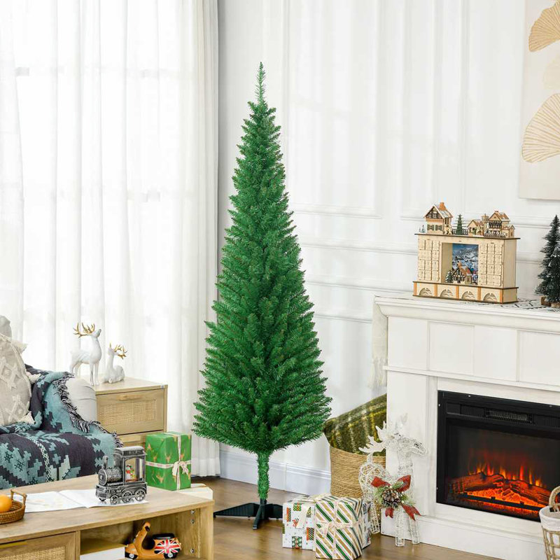 Arbre de Noël artificiel vert clair avec 390 branches réalistes et support en plastique, 6'