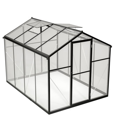 Outdoor Polycarbonate Greenhouse - Temperature-Regulating Windows And Walk-In Stable Construction Air Circulation