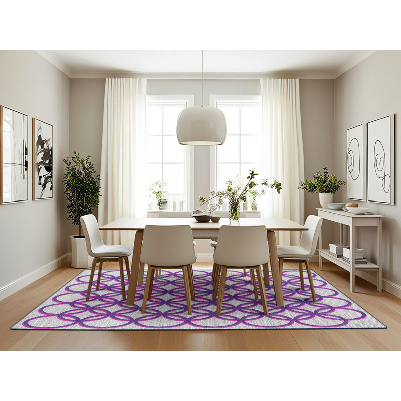 Tapis mauve à motif géométrique Knupp, Rectangle 7 pi x 10 pi