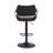Afshar Swivel Adjustable Height Bar Stool with Pedestal Base in Faux Leather, Wood and Iron-1941309131-1965229345