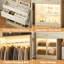 69"-145" W Wooden Closet System With Doors And Drawers(Adjustable Width)-823433075