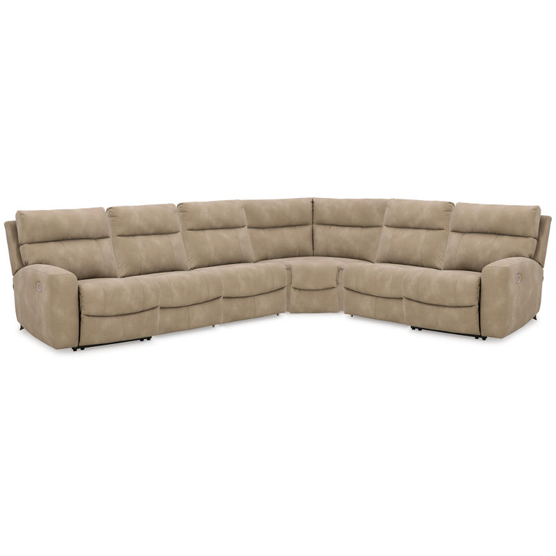 Canapé modulaire inclinable électrique 6 pièces Next-Gen Durapella, Similicuir beige