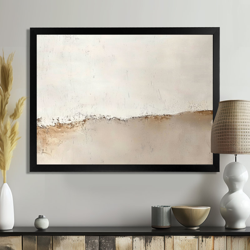 «Gold White Shadow Lines Abstract», art mural encadré minimaliste, impression sur toile minimaliste dorée, H 12 po x l 20 po