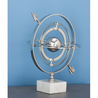 Sculpture sphère armilaire en aluminium Mattei