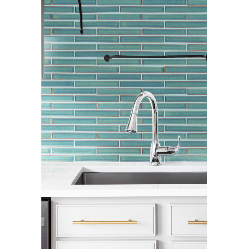 Regala™ 12" x 12" Porcelain Brick Joint Mosaic Wall Tile, Present