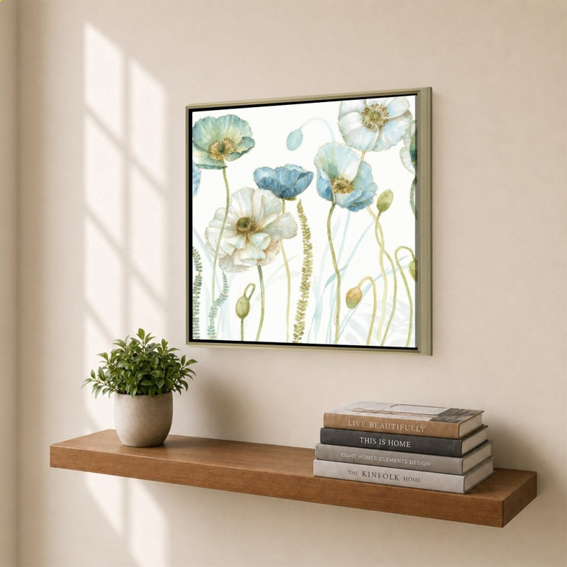 «My Greenhouse Flowers I» par Lisa Audit - impression sur toile, 34" H x 34" W, Champagne