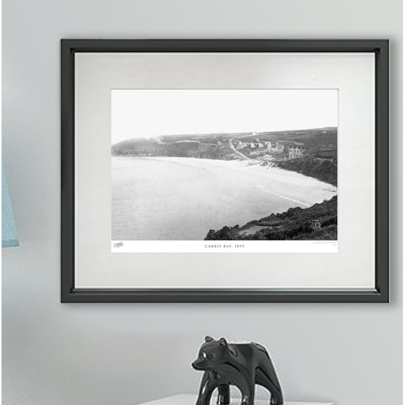 Carbis Bay, 1895 - Single Picture Frame Print on Wood, 40cm H x 50cm W x 2.3cm D