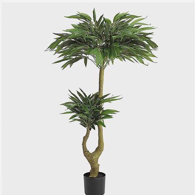 5FT Artificial Willow Tree Tall Fake Potted Plant Faux Green Silk Tree with Black Plastic Pot for Indoor Home Office Living Room Bedroom Decoration, 1