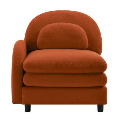 1 Curved Sofa LSF Teddy Fabric W/Pillow