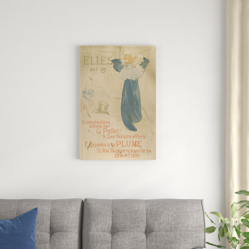 Elles (affiche pour l'exposition de La Plume en 1896), H 30 po x l 20 po x P 1,25 po