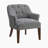Perlas 26.5" Modern & Contemporary Accent Chair with Button-Tufted Back & Solid Wood Legs-25235059