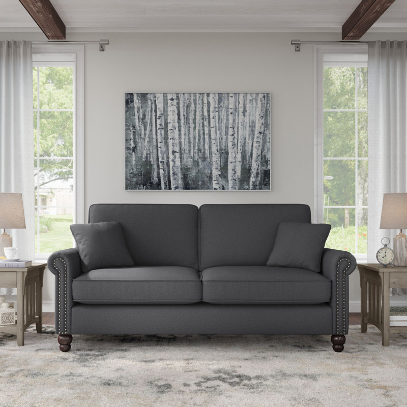 Canapé Angilee Coventry 73W, H 35,75 po x l 73,03 po x P 33,46 po, Gris anthracite