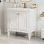 Meuble-lavabo de 30 pouces avec lavabo, style rétro, portes à fermeture douce et grand rangement pour les salles de bain modernes-129184360