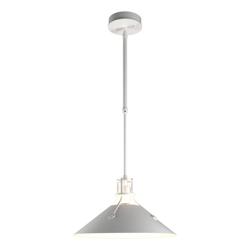 Henry Outdoor Pendant with Metal Shade, 8.7" H x 14.4" W x 14.4" D, Coastal White