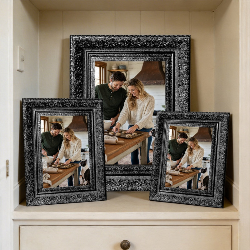 Cadre photo noir 3 pièces 5 "x 7" avec finition pour la maison noire 3 pièces, Black, 3, 5 po x 7 po