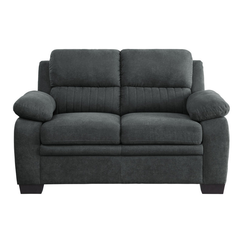 Safa 58'' Pillow Top Arms Loveseat, Gray Polyester Blend