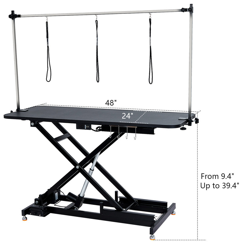 Table de toilettage hydraulique pour chien de l 48 po x P 24 po, L 48 po x P 24 po