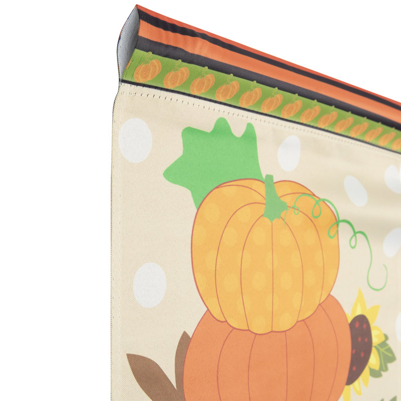 Citrouilles et tournesols, drapeau d'automne, H 18 po x l 12,5 po