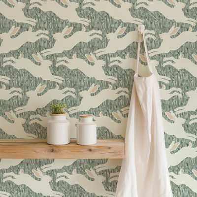 Hopping Hares - Wallpaper
