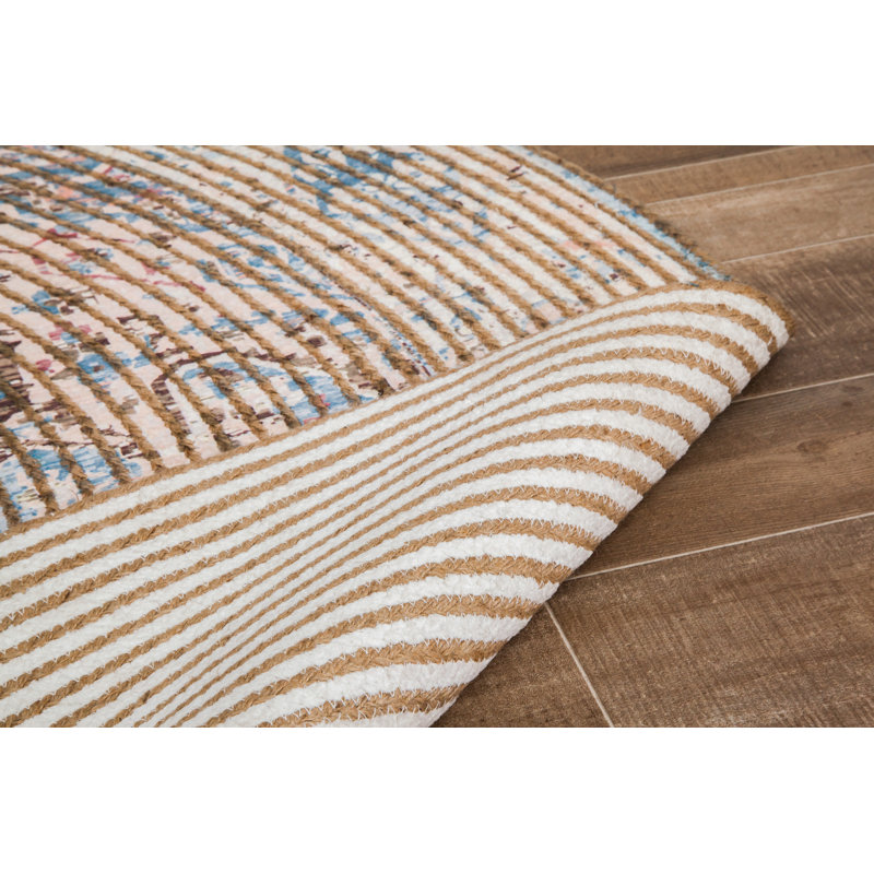 Tapis oriental tissé à plat à la main Oliva, Rond 6 pi